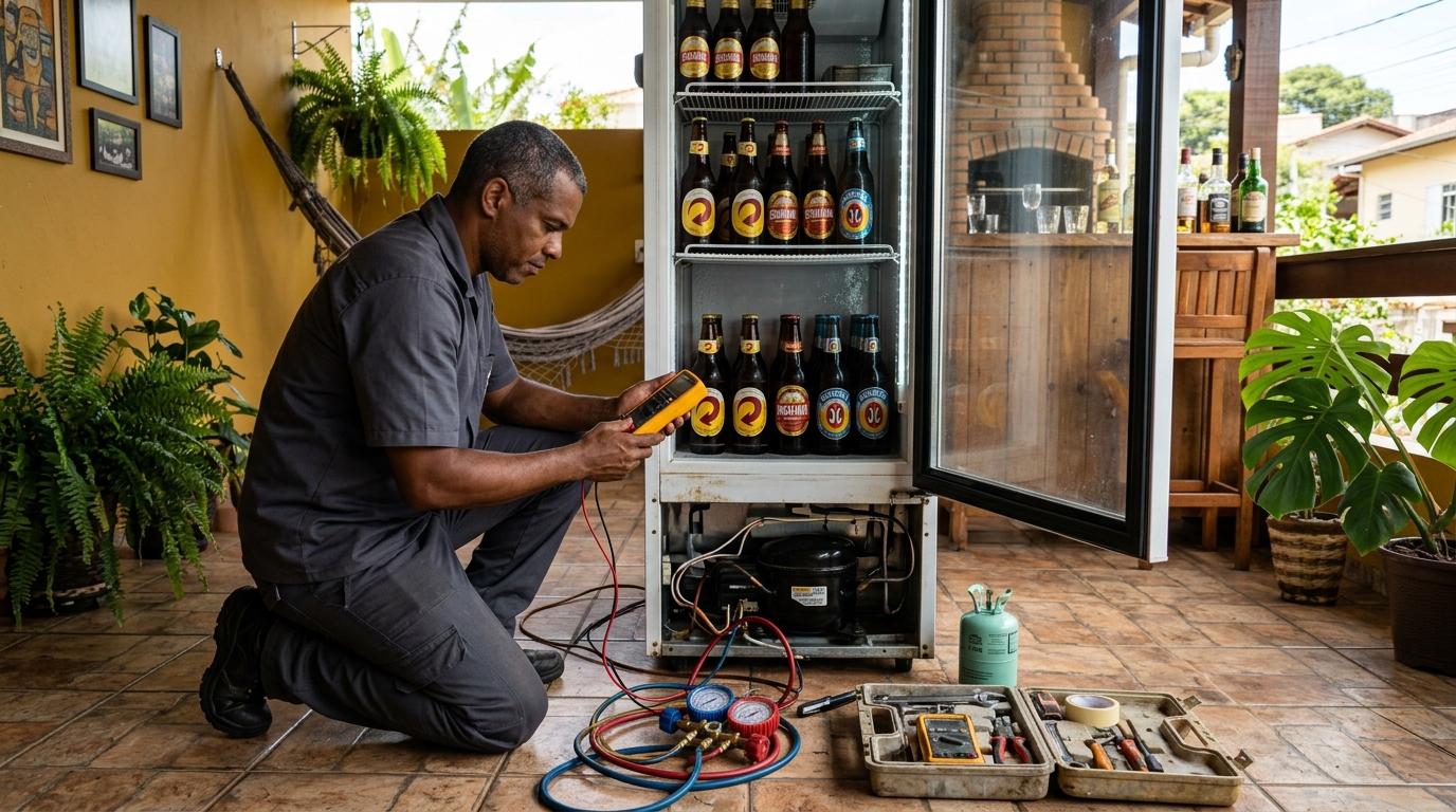 Manutenção da placa eletrônica de cervejeira em Maceió‑AL